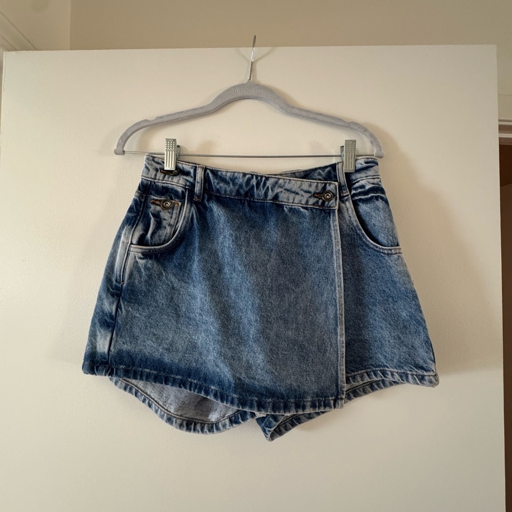 Zara Denim Wrap Skort